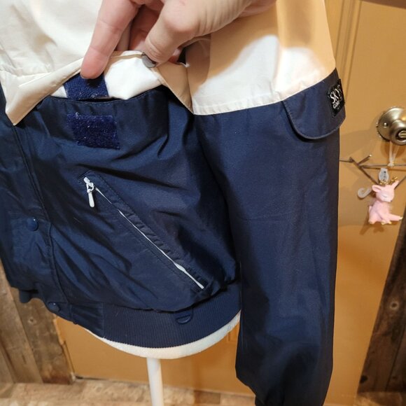 Vintage 1980s Unisex Small SKYR Ski Snow Jacket Red White Blue Men Women Preppy - Picture 8 of 11